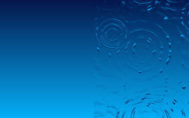 Obraz premium Border graphic in blue with water drop ripples