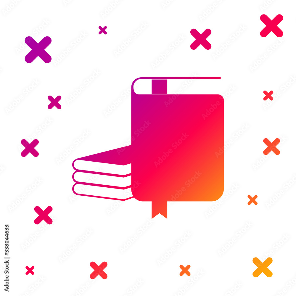 Poster color book icon isolated on white background. gradient random dynamic shapes. vector illustration
