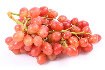 Fresh grapes on a white background.