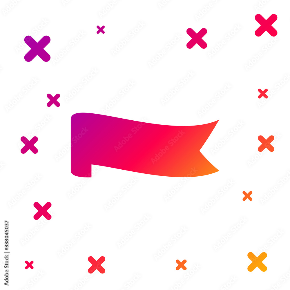 Poster color banner ribbon icon isolated on white background. gradient random dynamic shapes. vector illust