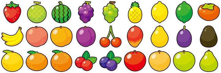 フルーツアイコンセット-Fruit vector icon