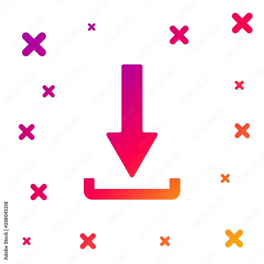 Poster color download icon isolated on white background. upload button. load symbol. arrow point to down. g