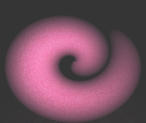 Abstract graphic of a fractal swirl pattern in grainy pink on black