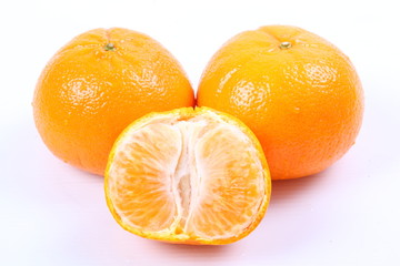 Orange fruit on white background