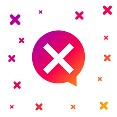 Obraz premium Color X Mark, Cross in circle icon isolated on white background. Check cross mark icon. Gradient random dynamic shapes. Vector Illustration