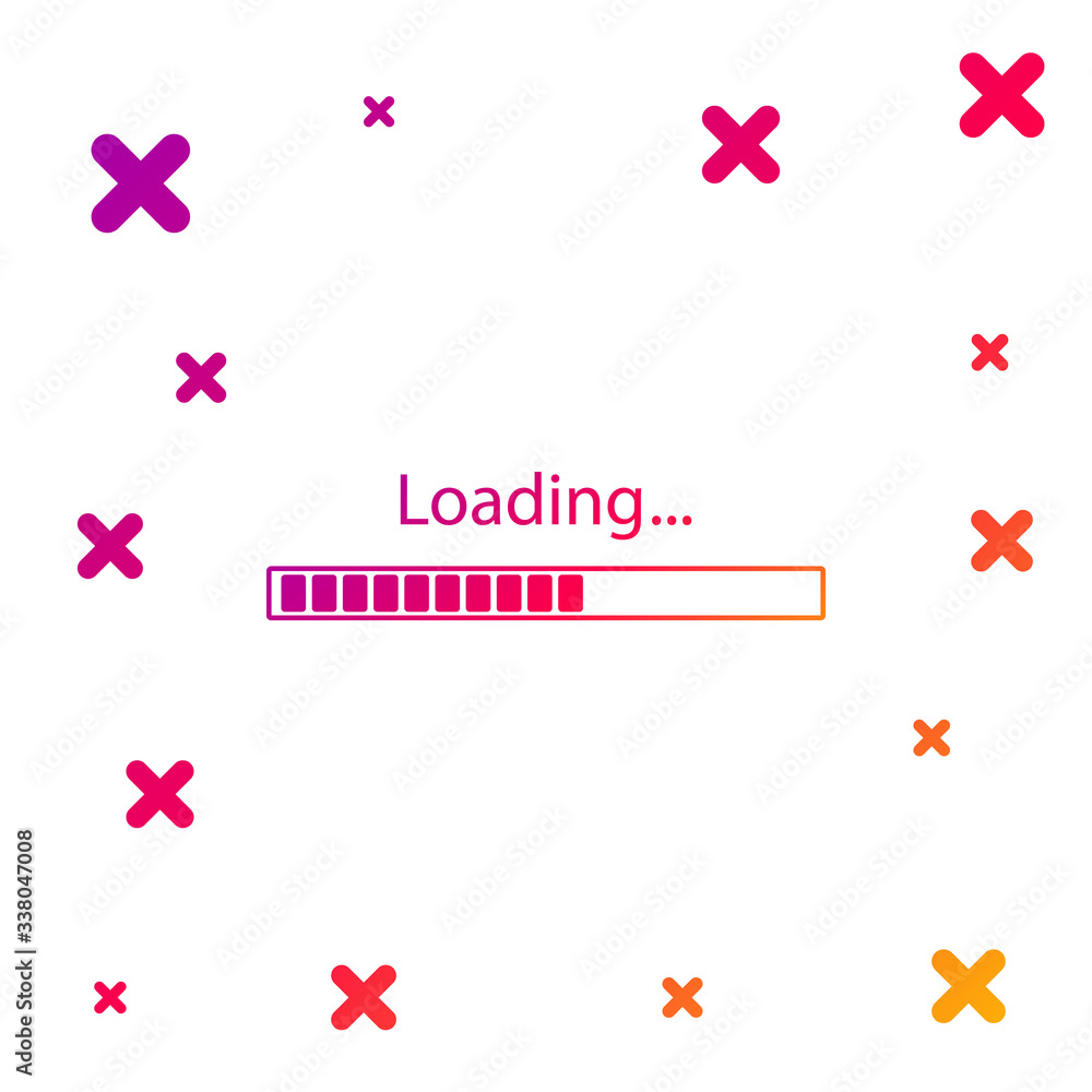 Poster color loading icon isolated on white background. progress bar icon. gradient random dynamic shapes. 