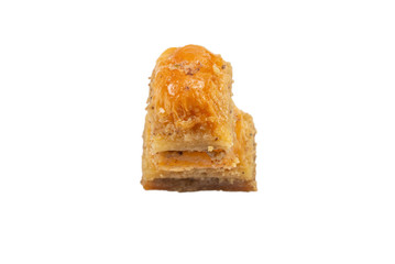 Delicious sweet baklava isolated on white background.