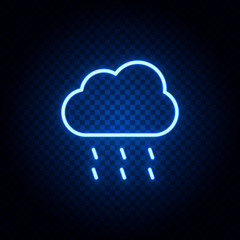 cloud, rain blue neon vector icon