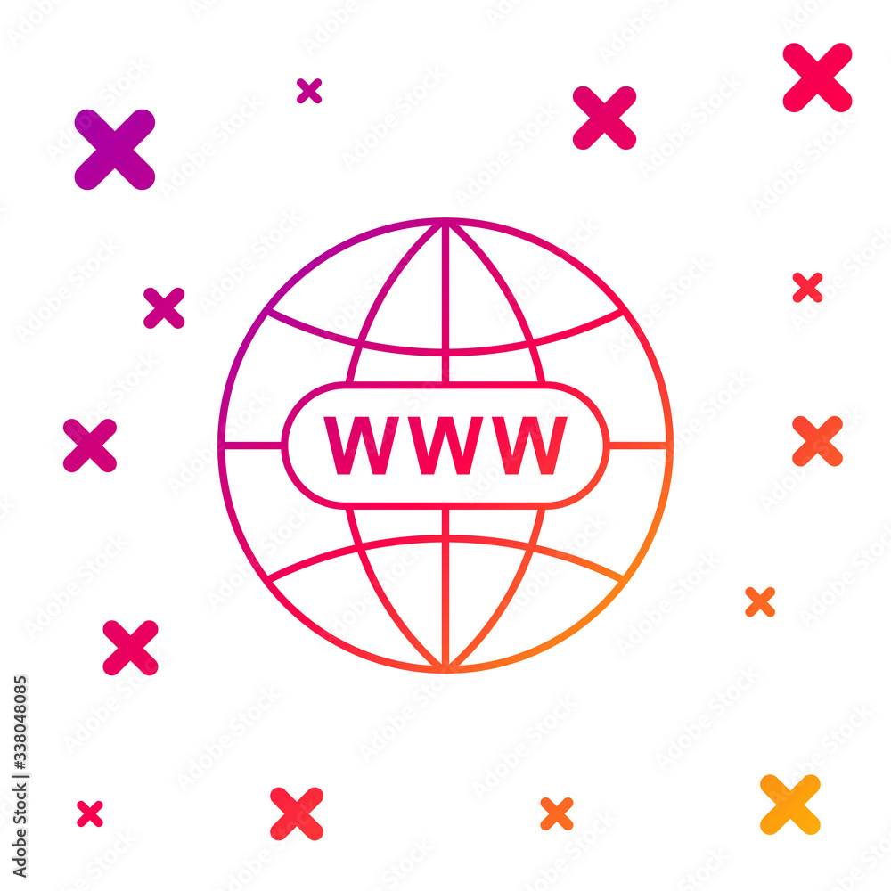 Poster color go to web icon on white background. www icon. website pictogram. world wide web symbol. intern