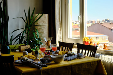 delicious, homemade easter breakfast. happy easter. home sweet home.