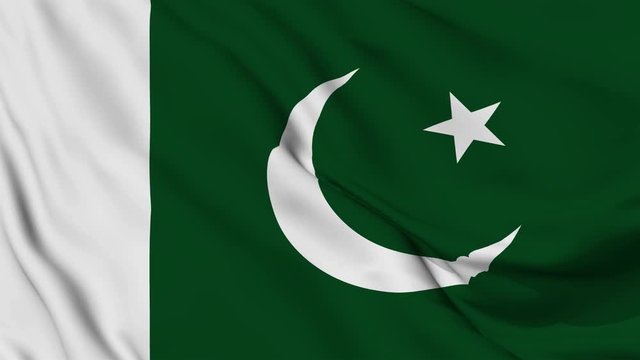 Pakistan flag is waving 3D animation. Pakistan flag waving in the wind. National flag of Pakistan. flag seamless loop animation. 4K