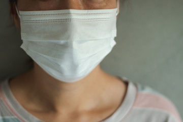 Asian woman wearing protective hygiene mask