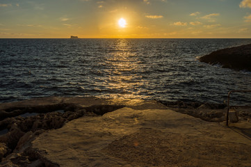 Obraz premium Sunset over the Mediterranean Sea