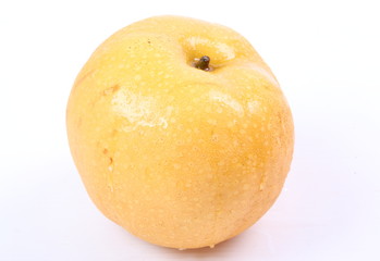 Asian pear fruit on white background