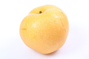 Asian pear fruit on white background