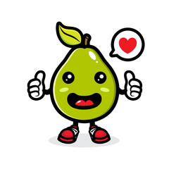 vector design of a cute guava fruit