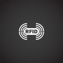 RFID related icon on background for graphic and web design. Creative illustration concept symbol for web or mobile app