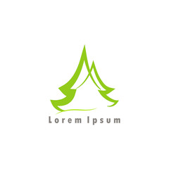 Fototapeta na wymiar green spruce logo vector illustration. logo, icon, design and template