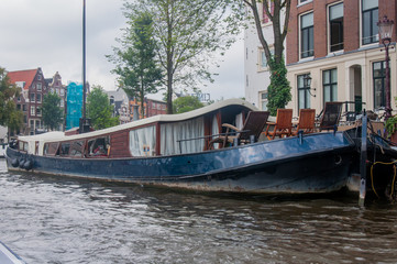 Naklejka premium Péniche à Amsterdam