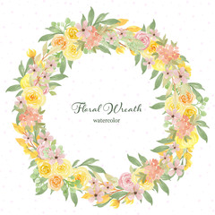 floral frame with gorgeous yellow and pinkflowers