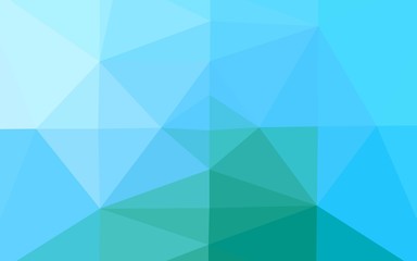 Light Blue, Green vector polygon abstract layout. Triangular geometric sample with gradient.  Completely new template for your business design.