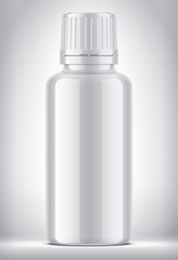 Bottle on background. Glossy surface, non-transparent version. 