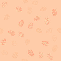 doodle vector easter eggs chaotic seamless pattern