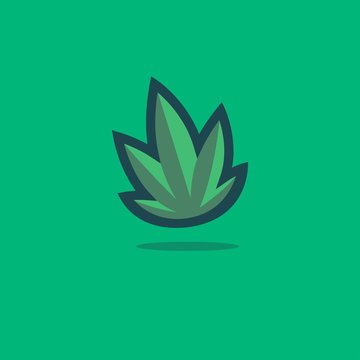 Cannabis Logo Template Isolated on Green Background, Vector Illustration EPS10. Sign, Icon, Symbol, Oil
