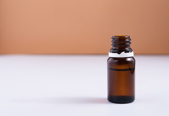 natural cosmetics concept, isolated glass bottle with hyaluronic acid