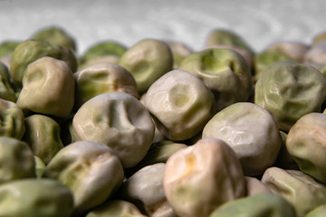 pickled, prepared for sowing, large pea seeds