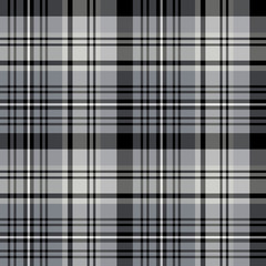 Seamless pattern in interesting gray, black and white colors for plaid, fabric, textile, clothes, tablecloth and other things. Vector image.