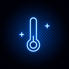 thermometer blue neon vector icon