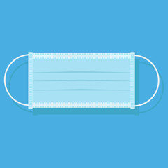 vector illustration of medical mask on blue background