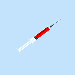 Fototapeta premium Vector needle and syringe, flat design