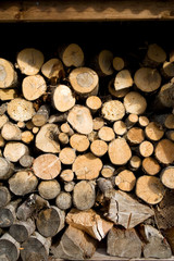 Fototapeta premium A stack of logs for a wood fire
