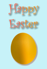 Happy Easter background-frame with a painted yellow egg