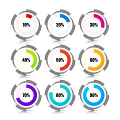 Infographic design template. Percentage Loading Circles. Vector