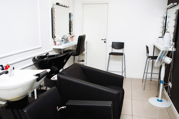 Beauty Salon Interior. Black and white gamma.