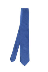 Cravate bleue pli&eacute;e isol&eacute;e sur fonc blanc