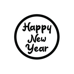 happy new year icon vector illustration, concept text symbol object holiday
