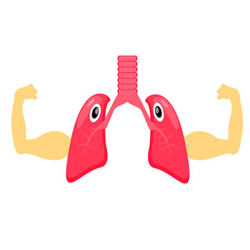 lung images with a strong arm character as a marker of lung robust vector illustration