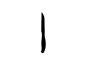 a silhouette of black knife on white background isolated