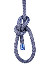 Bowline knot on white.