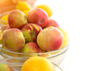 Fresh juicy apples. Copy space for text on the right.
