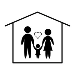 happy family staying at home