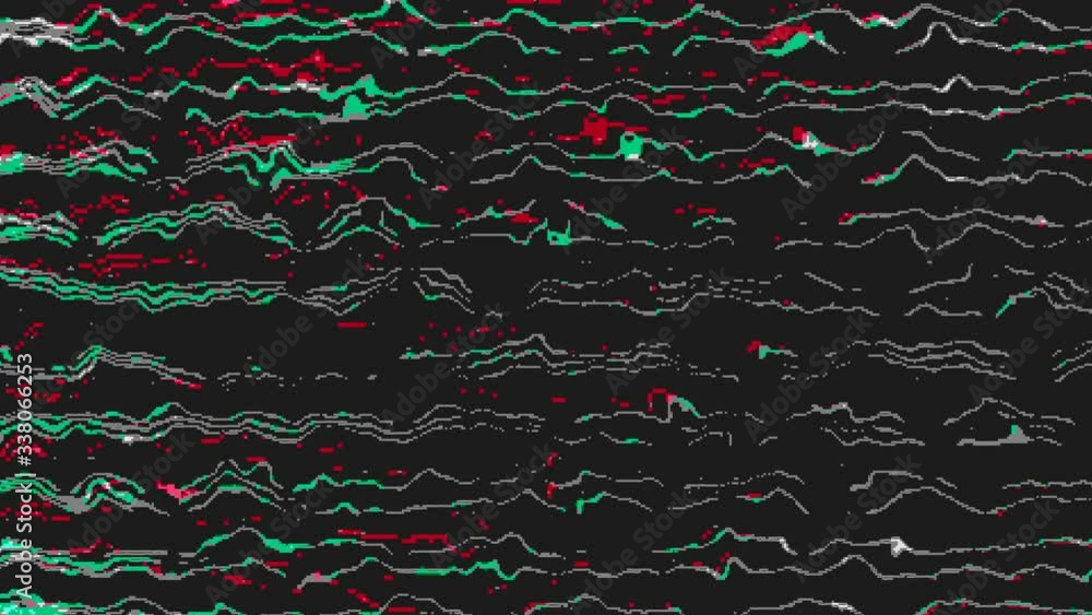 Aufkleber rgb noise lines waves flickering running glitch background