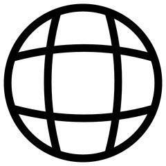 A globe symbol is a spherical model of Earth