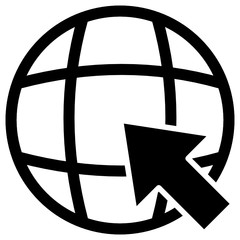 A globe symbol is a spherical model of Earth