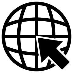A globe symbol is a spherical model of Earth