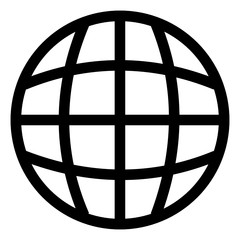A globe symbol is a spherical model of Earth
